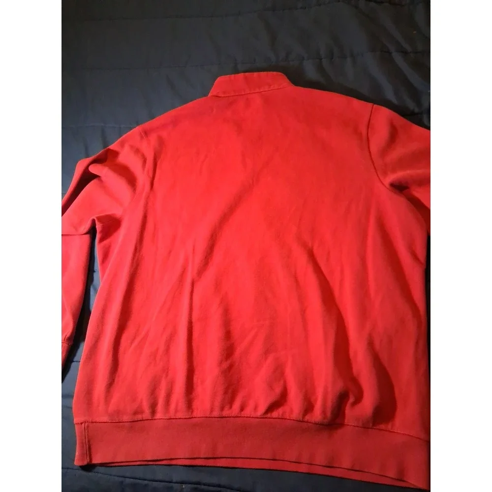 Polo‎ Ralph Lauren Men's 2X Red Long Sleeve 1/4 Zip Sweater W/ Black Pony